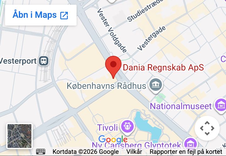 Kort: Dania Regnskab, Rådhuspladsen 16, 1550 København V